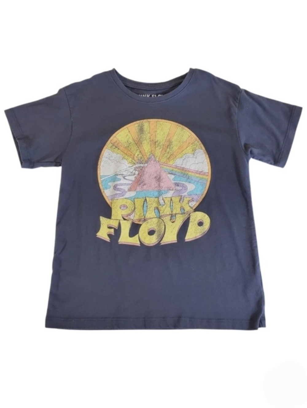 K1374 * Pink Floyd Kids Dark Side Of The Moon Graphic Tee Blue Size M (7/8)